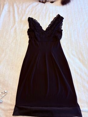 Black Lace V-Neck Dress